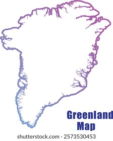 Greenland Country Map. Vector illustration North America