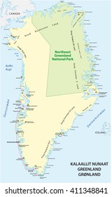 Greenland Detailed Vector Map Of The State