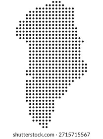 Mapa de puntos de Groenlandia, mapa de puntos negros Ilustración vectorial