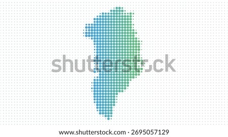 Greenland dotted map in modern halftone style, vector illustration on white background