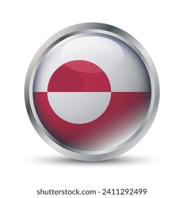 Greenland Flag 3D Badge Illustration