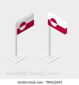 Greenland flag 3d isometric style