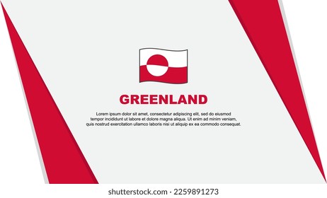 Plantilla de diseño de fondo de resumen de bandera de Groenlandia. Ilustración del vector de caricaturas del Día de la Independencia de Groenlandia. Bandera de Groenlandia