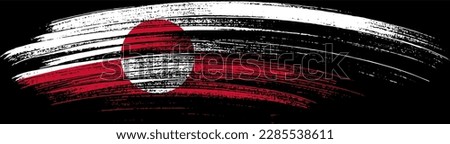 Greenland flag with brush paint textured isolated  on png  background