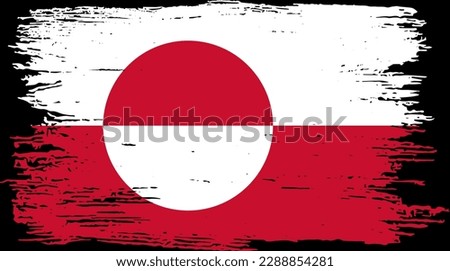 Greenland flag with brush paint textured isolated  on png  background