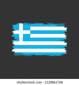 Greenland flag with brush stroke background