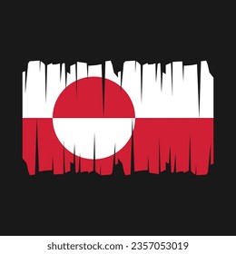 Greenland flag with brush stroke vector Illustration