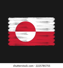 Greenland Flag Brush Vector Illustration