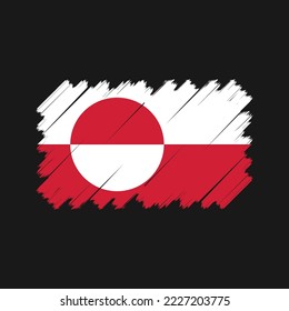 Greenland Flag Brush Vector Illustration