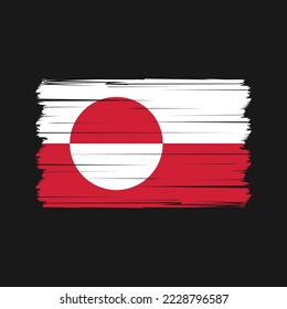 Greenland Flag Brush Vector Illustration