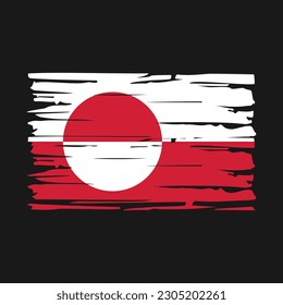 Greenland Flag Brush Vector Illustration