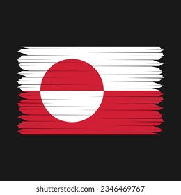 Greenland Flag Brush Vector Illustration