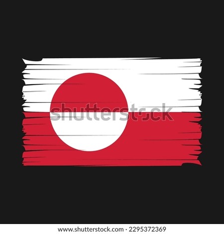 Greenland Flag Brush Vector Illustration