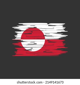 Greenland Flag Brush Vector. National Flag