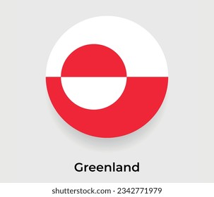 Grönländische Flaggenblase kreisförmig um das Symbol für die Form, Vektorgrafik