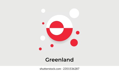 Icono de forma circular de la burbuja de la bandera de Groenlandia