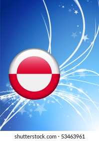 Greenland Flag Button on Abstract Light Background Original Illustration