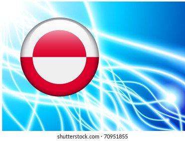 Greenland Flag Button on Abstract Light Background Original Illustration