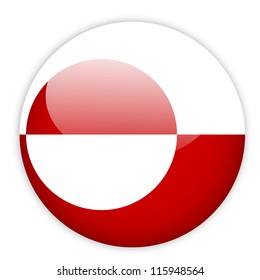 Greenland flag button on white