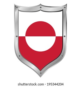 Greenland flag button on a white background. Vector illustration.