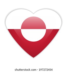 Greenland flag button on a white background. Vector illustration.