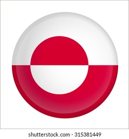 greenland flag button on white