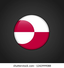 Greenland Flag Circle Button