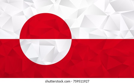 Greenland flag - geometric rumpled triangular low poly style gradient graphic, polygonal design for your. Vector illustration eps 10.