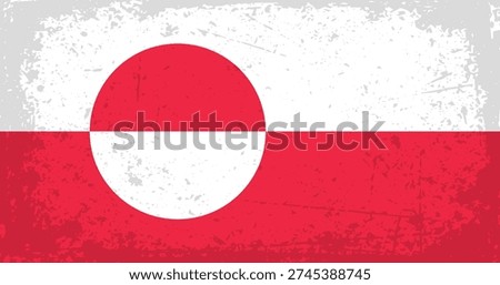 Greenland flag, grunge Greenland flag background