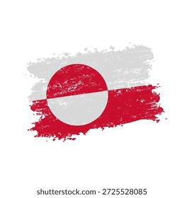 Greenland flag with grunge effect, vector illustration