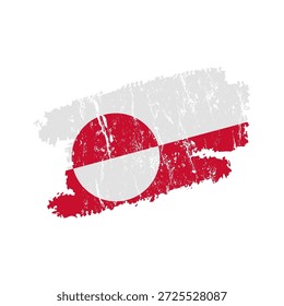 Greenland flag with grunge effect, vector illustration