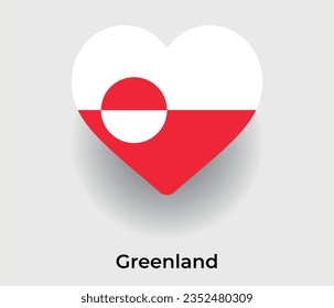 Greenland flag heart shape country icon vector illustration