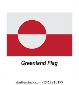 Diseño de ilustraciones vectoriales de iconos de bandera de Groenlandia