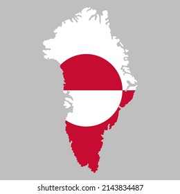 Greenland Flag Inside The Greenlandic Map Borders Vector Illustration