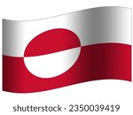 Greenland flag isolated icon 3D in white background