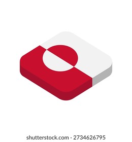 Greenland Flag Isometric Vector Icon