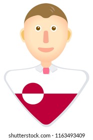 Greenland flag man icon