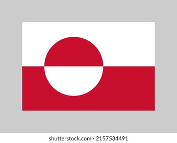 Greenland flag, official colors and proportion. Vector illustration.