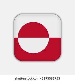 Greenland flag, official colors. Vector illustration.
