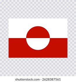Greenland flag on transparent background. Vector illustration.