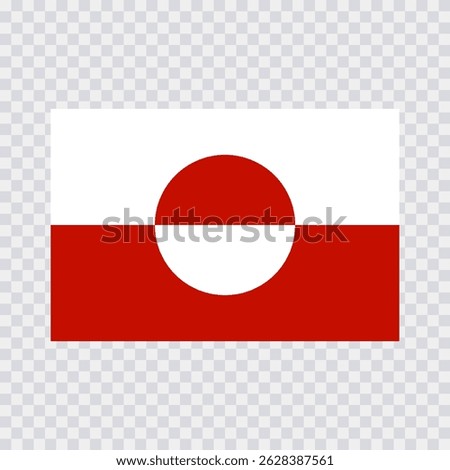 Greenland flag on transparent background. Vector illustration.