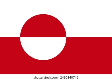 Greenland flag pattern background. Realistic national flag design. Abstract vector template.