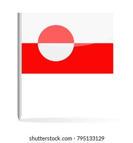 Greenland Flag Pin Vector Icon - Illustration