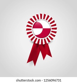 Greenland Flag Ribbon Banner Badge