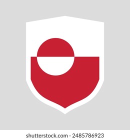 Greenland Flag Shield Shape Frame