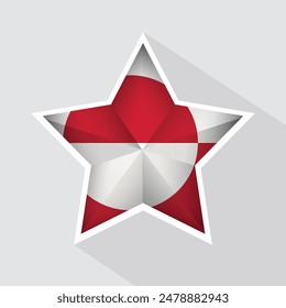 Greenland Flag Star Shape Icon