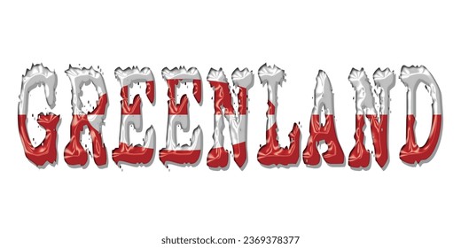 GREENLAND flag text font, GREENLAND Font With Flag, vector illustration