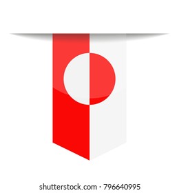 Greenland Flag Vector Bookmark Icon - Illustration