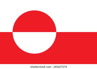 Greenland flag vector, Original and simple Greenland flag isolated vector in official colors and Proportion Correctly  