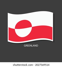 Greenland flag vector version waving flags. 